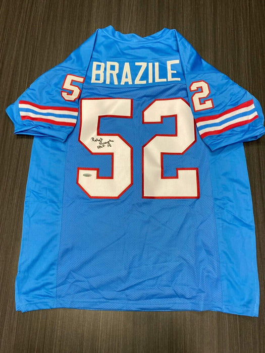 Robert Brazile Houston Oilers Autographed Custom Jersey Schwartz Inscribed