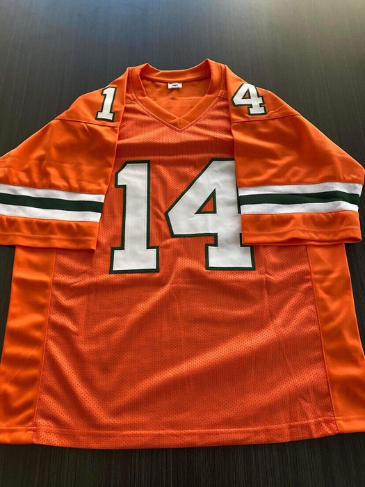 Vinny Testaverde Miami Hurricanes Autographed Custom Jersey Beckett