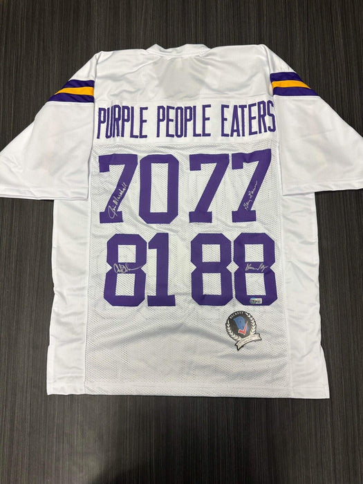 Purple People Eaters Minnesota Vikings Autographed Custom Jersey Beckett