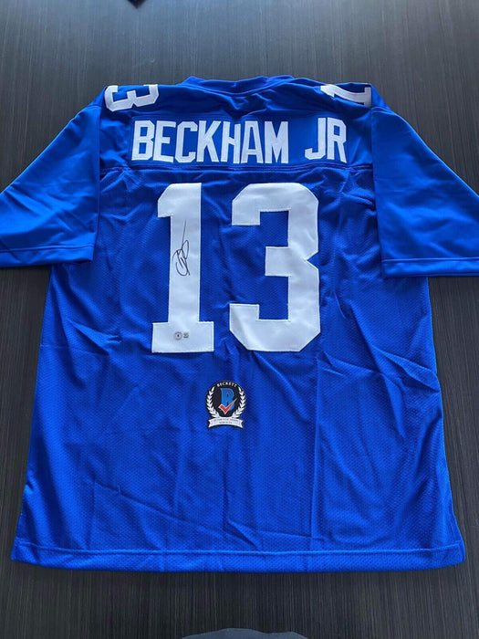 Odell Beckham New York Giants Autographed Custom Jersey Beckett