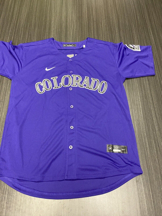 Garrett Hampson Colorado Rockies Autographed Custom Jersey JSA