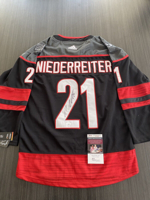 Nino Niederreiter Carolina Hurricanes Autographed Custom Jersey JSA