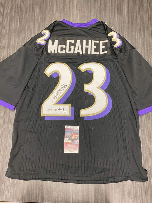 Willis McGahee Baltimore Ravens Autographed Custom Jersey JSA Inscribed