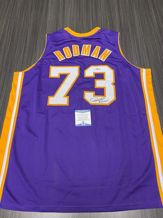 Dennis Rodman Los Angeles Lakers Autographed Custom Jersey Beckett