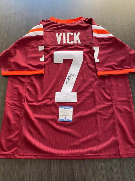 Michael Vick Virginia Tech Hokies Autographed Custom Jersey Beckett