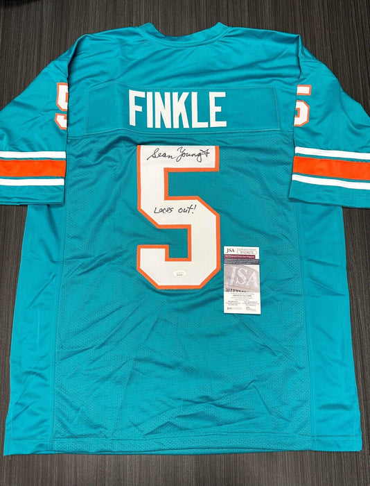 Sean Young Miami Dolphins Autographed Custom Ray Finkle Ace Ventura Jersey JSA