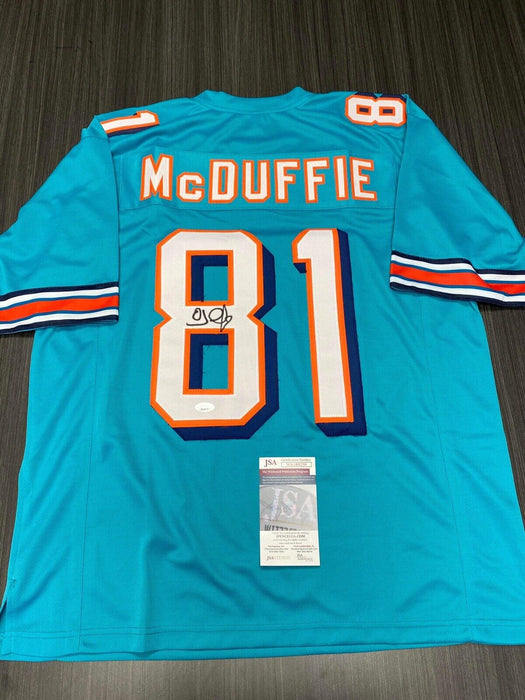 O.J. McDuffie Miami Dolphins Autographed Custom Jersey JSA