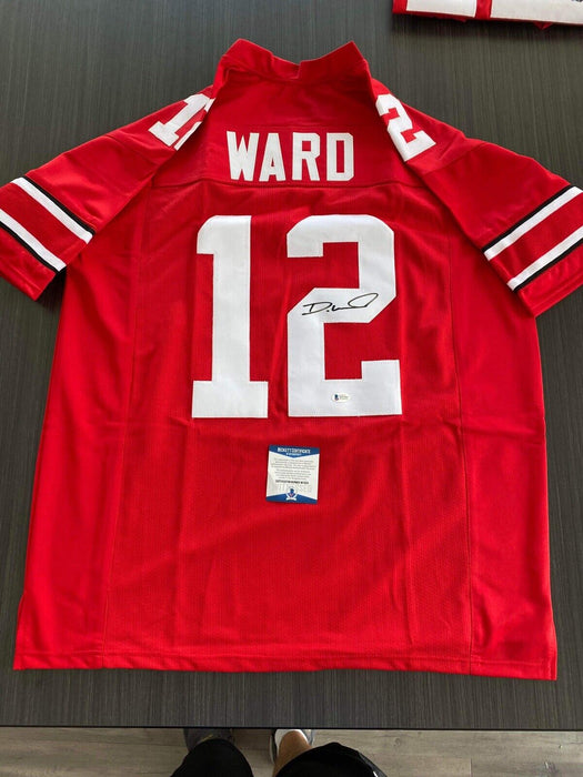 Denzel Ward Ohio State Buckeyes Autographed Custom Jersey Beckett