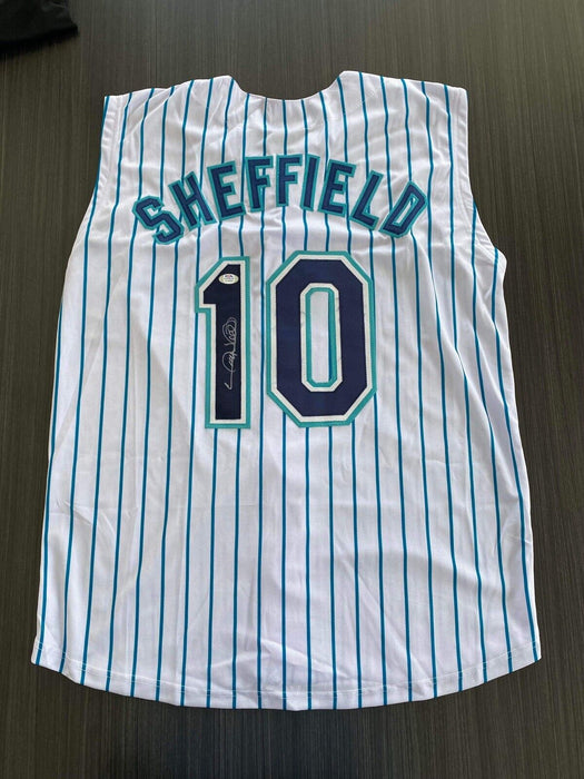 Gary Sheffield Florida Marlins Autographed Custom Jersey PSA