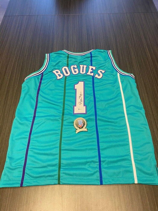 Muggsy Bogues Charlotte Hornets Autographed Custom Jersey Beckett