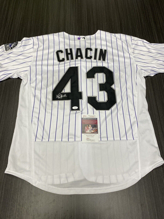 Jhoulys Chacin Colorado Rockies Autographed Custom Jersey JSA