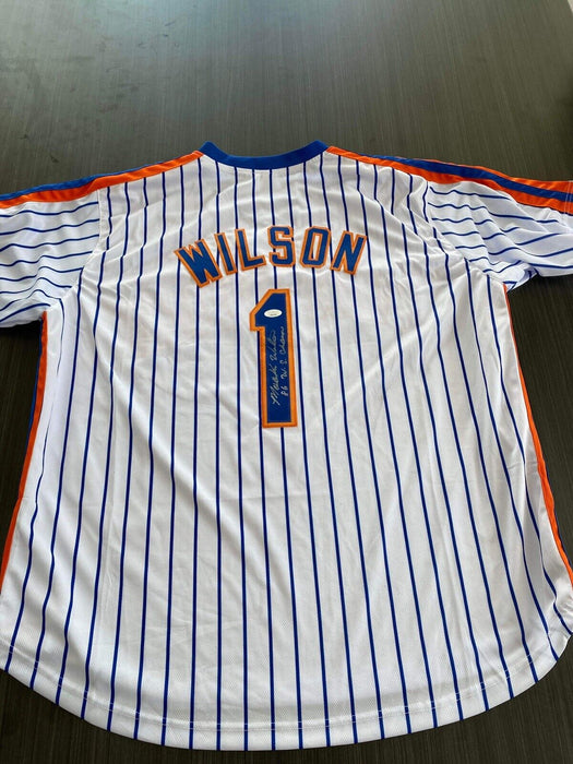 Mookie Wilson New York Mets Autographed Custom Jersey JSA Inscribed