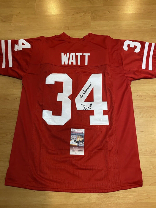 Derek Watt Wisconsin Badgers Autographed Custom Jersey JSA Inscribed