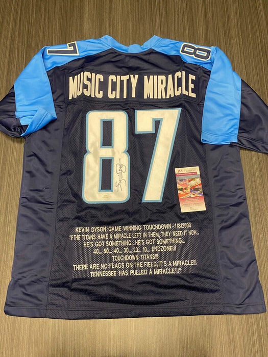 Kevin Dyson Tennessee Titans Autographed Custom Stat Jersey JSA