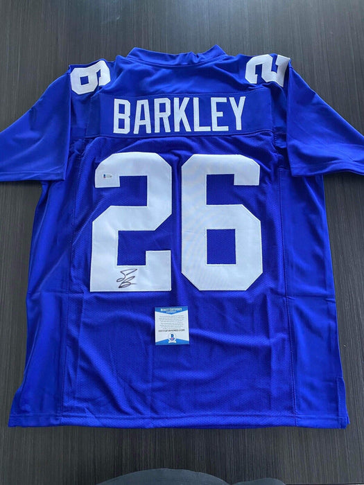 Saquon Barkley New York Giants Autographed Custom Jersey Beckett