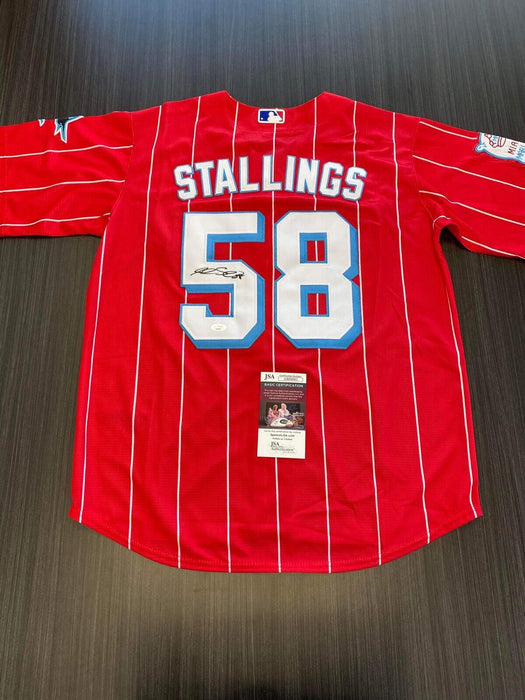 Jacob Stallings Miami Marlins Autographed Custom Jersey JSA