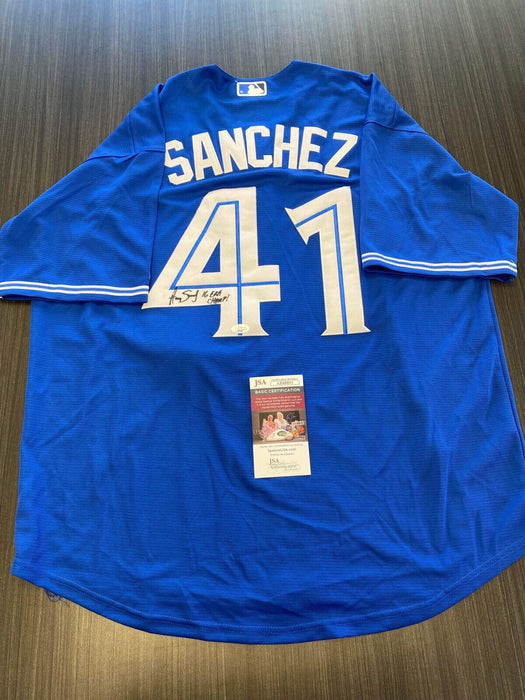 Aaron Sanchez Toronto Blue Jays Autographed Custom Jersey JSA Inscribed