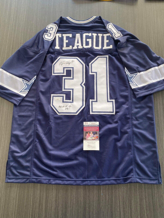 George Teague Dallas Cowboys Autographed Custom Jersey JSA Inscribed