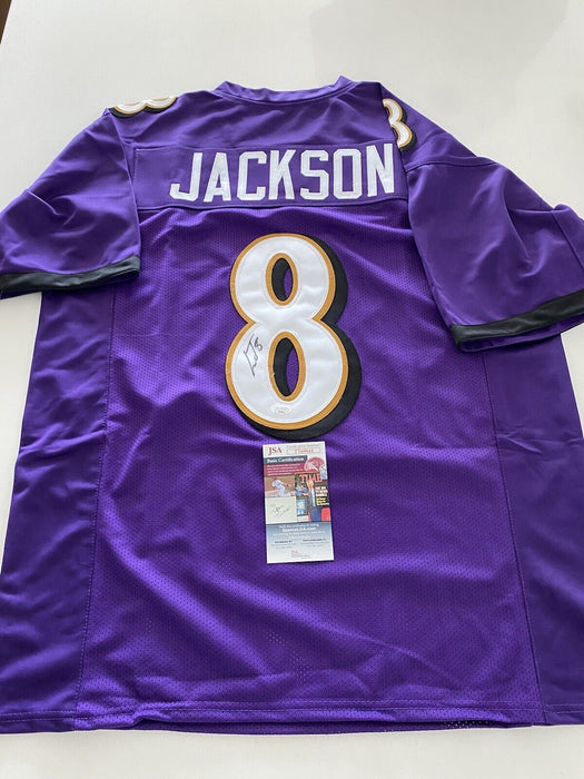 Lamar Jackson Baltimore Ravens Autographed Custom Jersey JSA