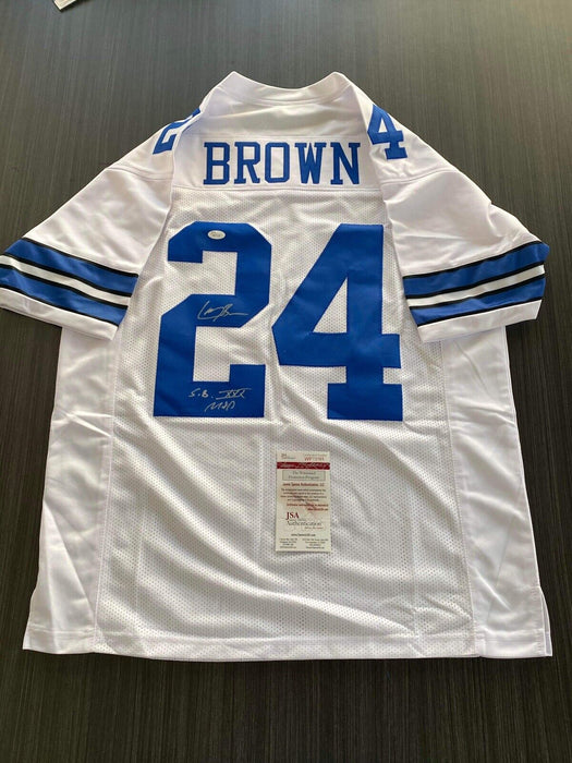 Larry Brown Dallas Cowboys Autographed Custom Jersey JSA Inscribed