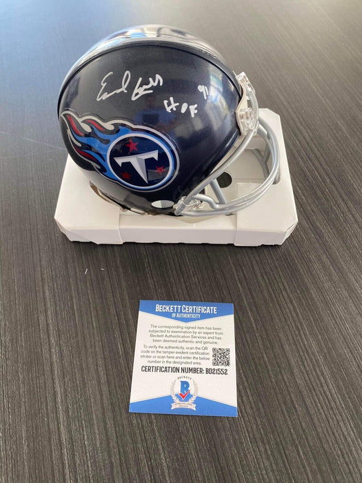 Earl Campbell Tennessee Titans Autographed  Mini Helmet Beckett Inscribed