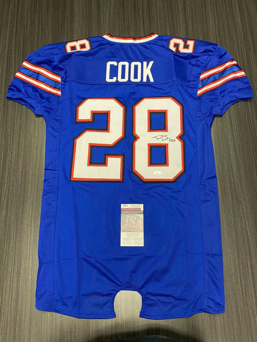 James Cook Buffalo Bills Autographed Custom Game Cut Jersey JSA