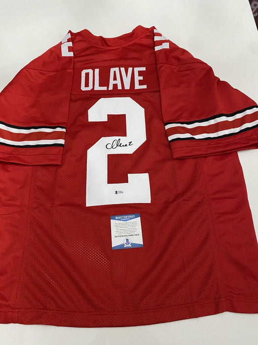 Chris Olave Ohio State Buckeyes Autographed Custom Jersey Beckett