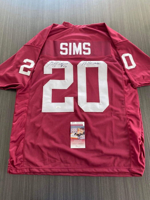 Billy Sims Oklahoma Sooners Autographed Custom Jersey JSA Inscribed