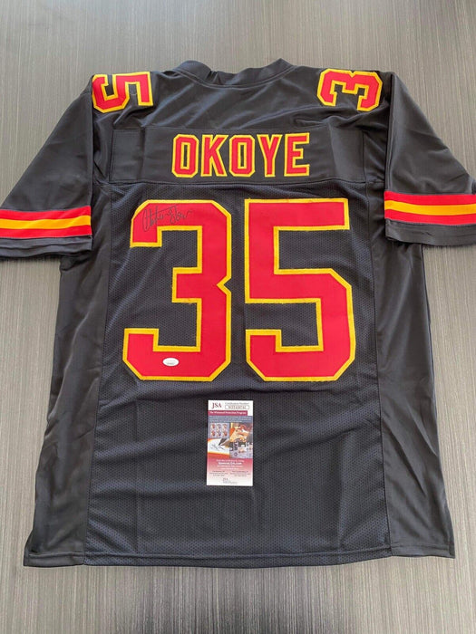 Christian Okoye Kansas City Chiefs Autographed Custom Jersey JSA