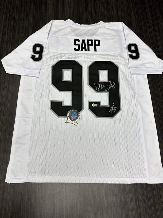 Warren Sapp Oakland Raiders Autographed Custom Jersey Beckett Inscribed