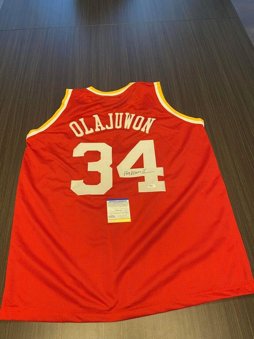 Hakeem Olajuwon Houston Rockets Autographed Custom Jersey PSA