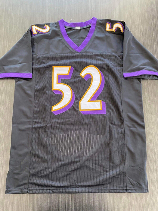 Ray Lewis Baltimore Ravens Autographed Custom Stat Jersey Beckett