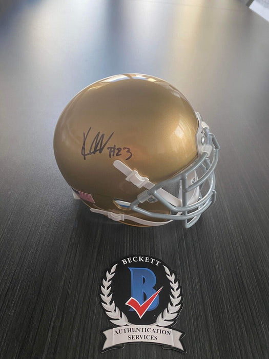 Kyren Williams Notre Dame Fighting Irish Autographed  Mini Helmet Beckett