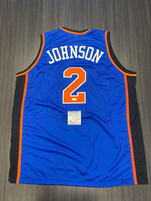 Larry Johnson New York Knicks Autographed Custom Grandmama Jersey PSA