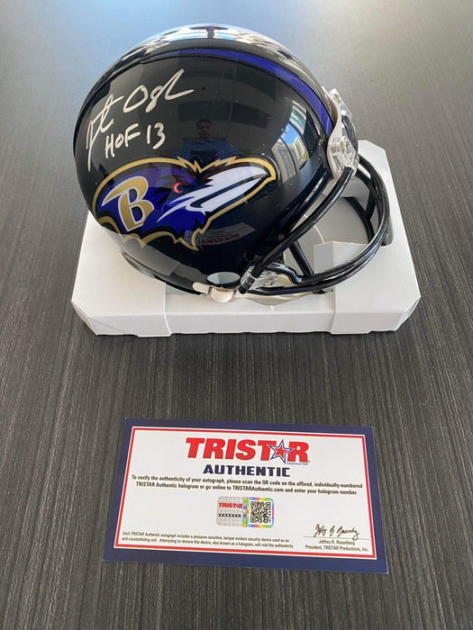 Jonathan Ogden Baltimore Ravens Autographed  Mini Helmet Tristar Inscribed